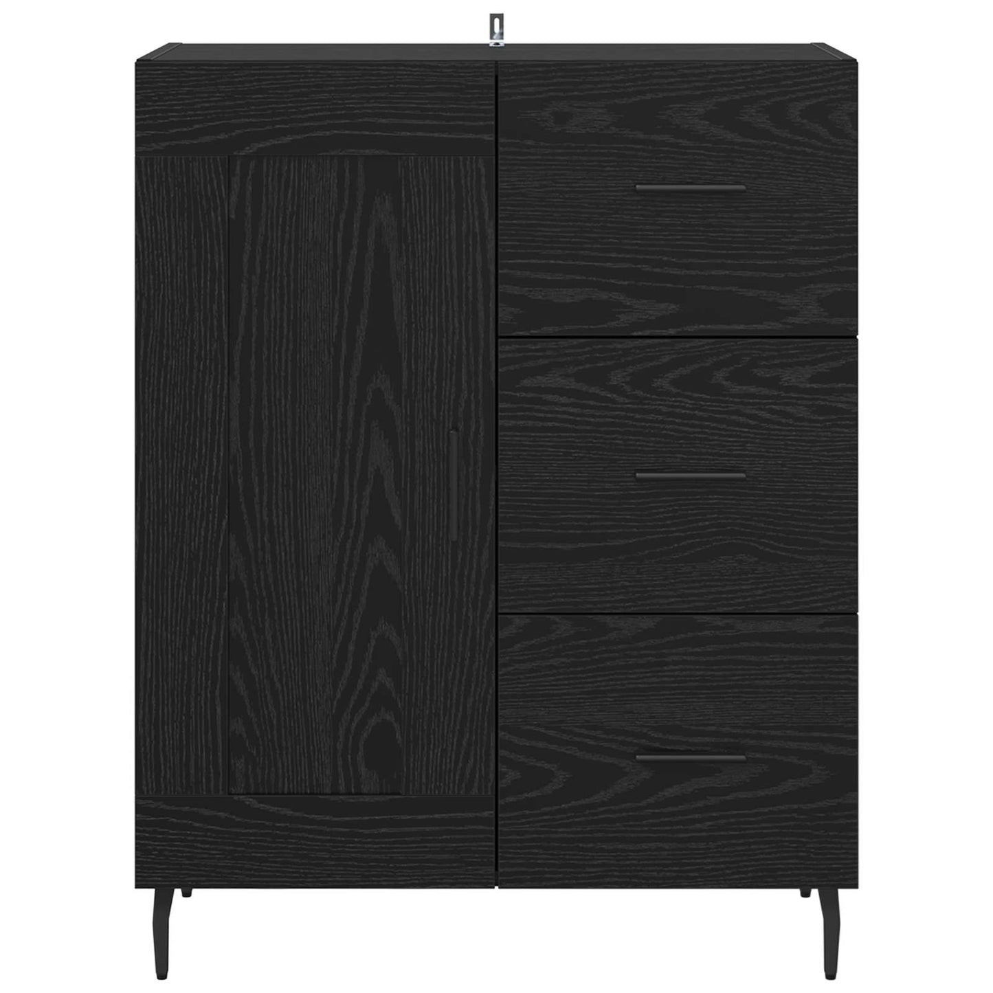 vidaXL Πλαϊνό γραφείο με συρτάρι Μαύρη Οξυά 69,5 x 34 x 90 εκ.