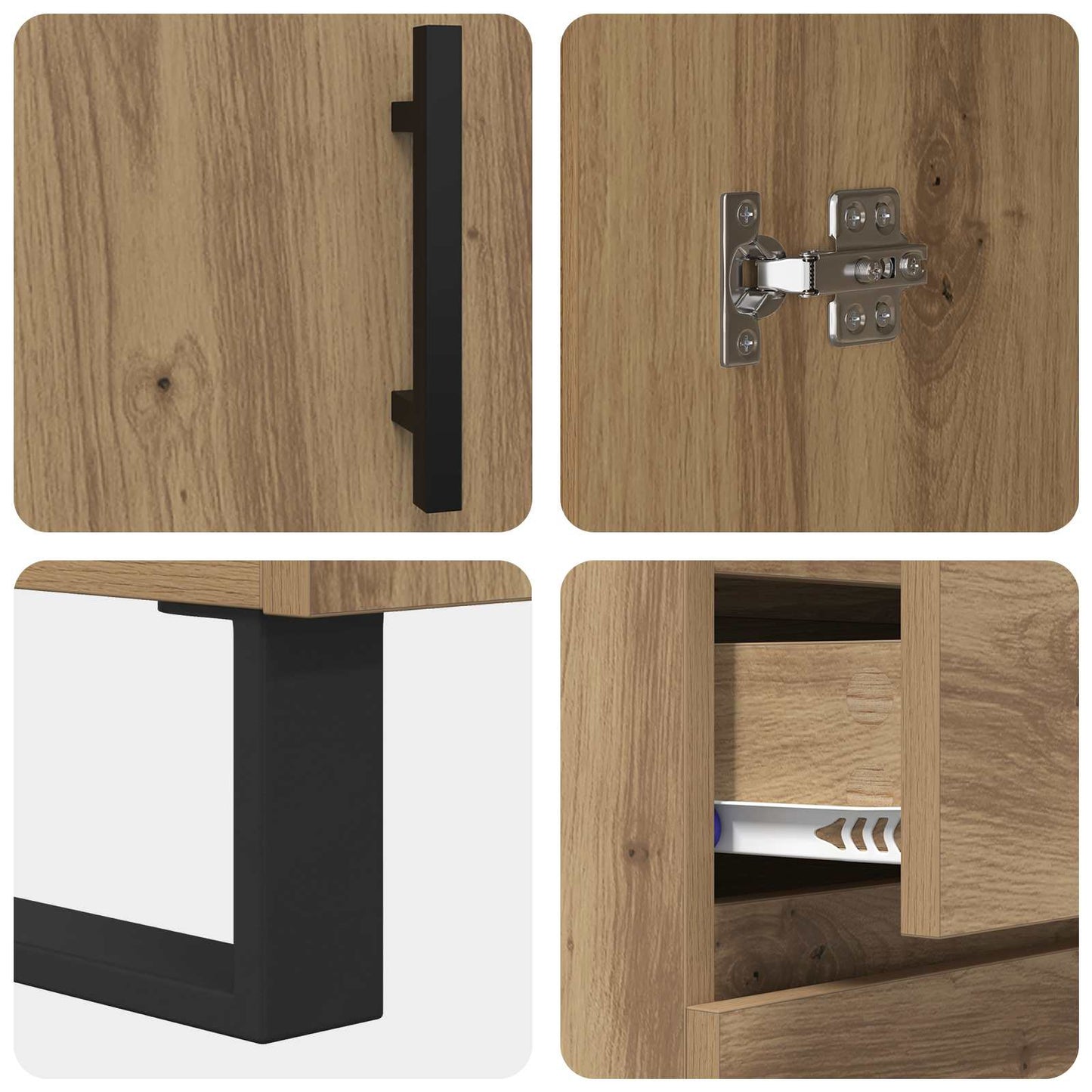 vidaXL Πλαϊνό γραφείο Artisan Oak 69,5 x 34 x 90 εκ.