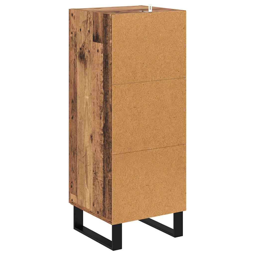 vidaXL Πλαϊνό γραφείο Παλιό Ξύλο 34,5 x 34 x 90 εκ.