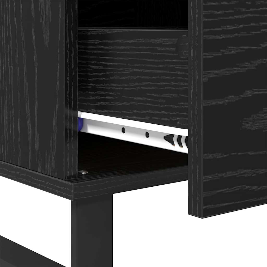 vidaXL Τραπεζάκι σαλονιού με συρτάρι Μαύρη Οξυά 90 x 50 x 36,5 εκ