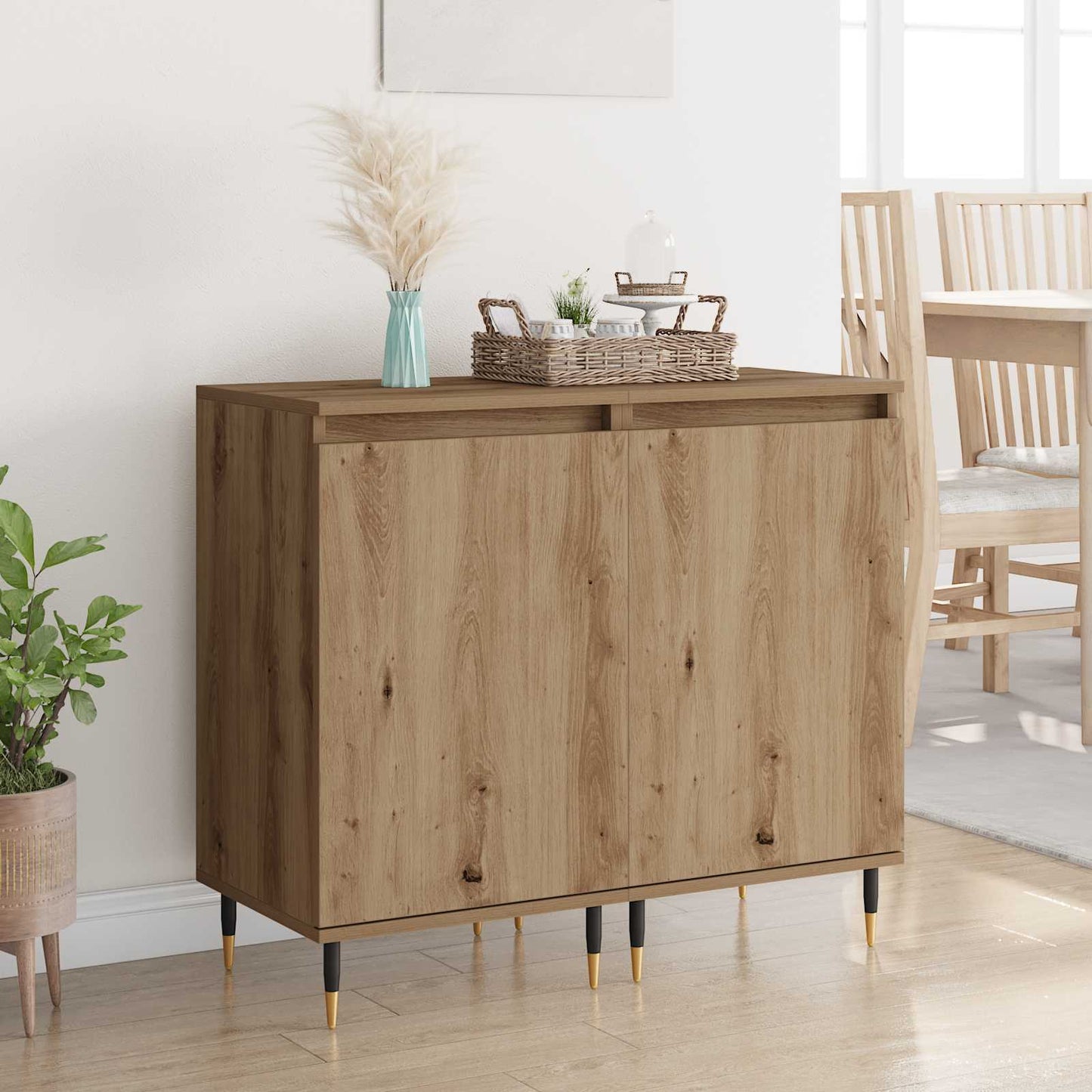 vidaXL Πλαϊνό γραφείο 2 pcs Artisan Oak 40 x 35 x 70 εκ.
