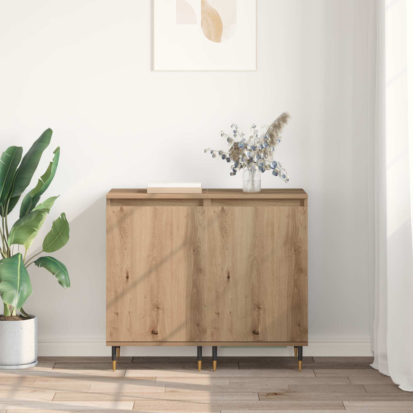 vidaXL Πλαϊνό γραφείο 2 pcs Artisan Oak 40 x 35 x 70 εκ.