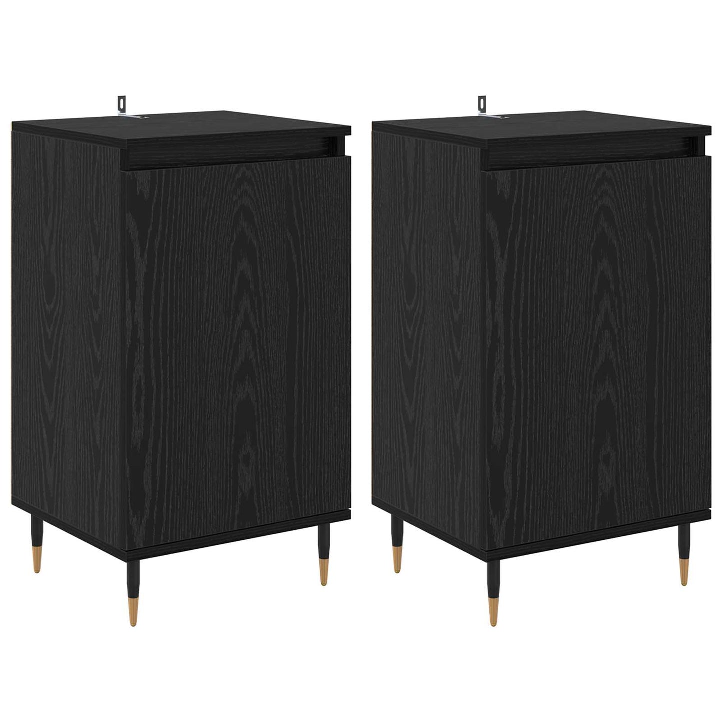 vidaXL Πλαϊνό γραφείο 2 pcs Μαύρη Οξυά 40 x 35 x 70 εκ.