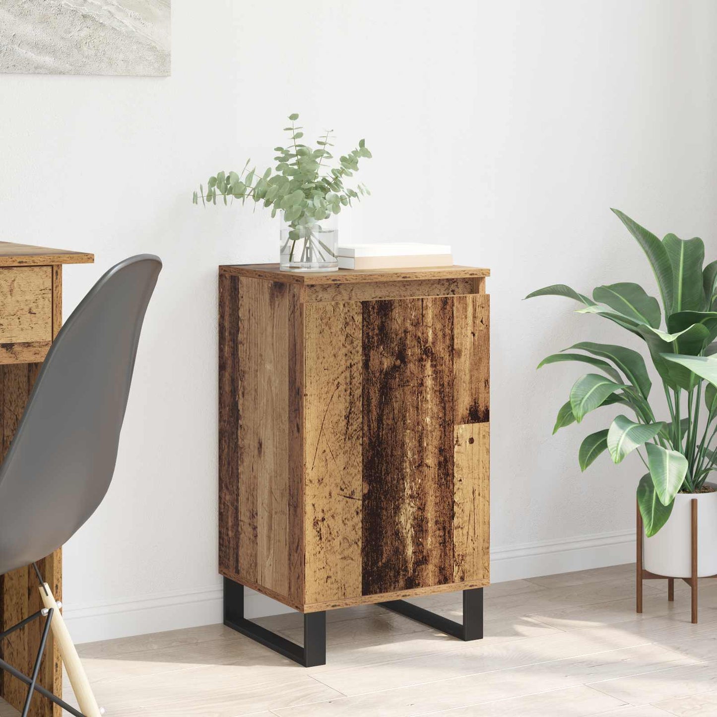 vidaXL Πλαϊνό γραφείο Παλιό ξύλο 40 x 35 x 70 εκ. Επεξεργασμένο ξύλο