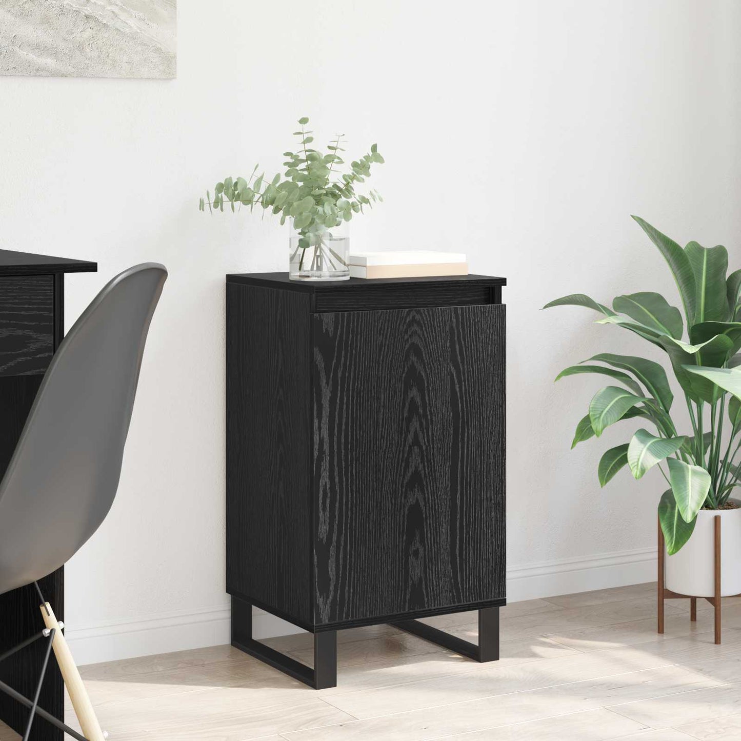 vidaXL Πλαϊνό γραφείο Μαύρη Οξυά 40 x 35 x 70 εκ. Επεξεργασμένο ξύλο