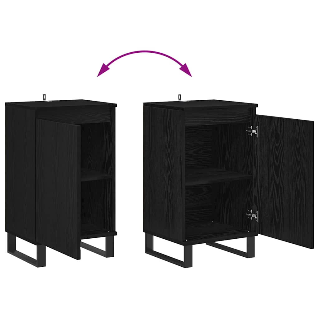 vidaXL Πλαϊνό γραφείο Μαύρη Οξυά 40 x 35 x 70 εκ. Επεξεργασμένο ξύλο