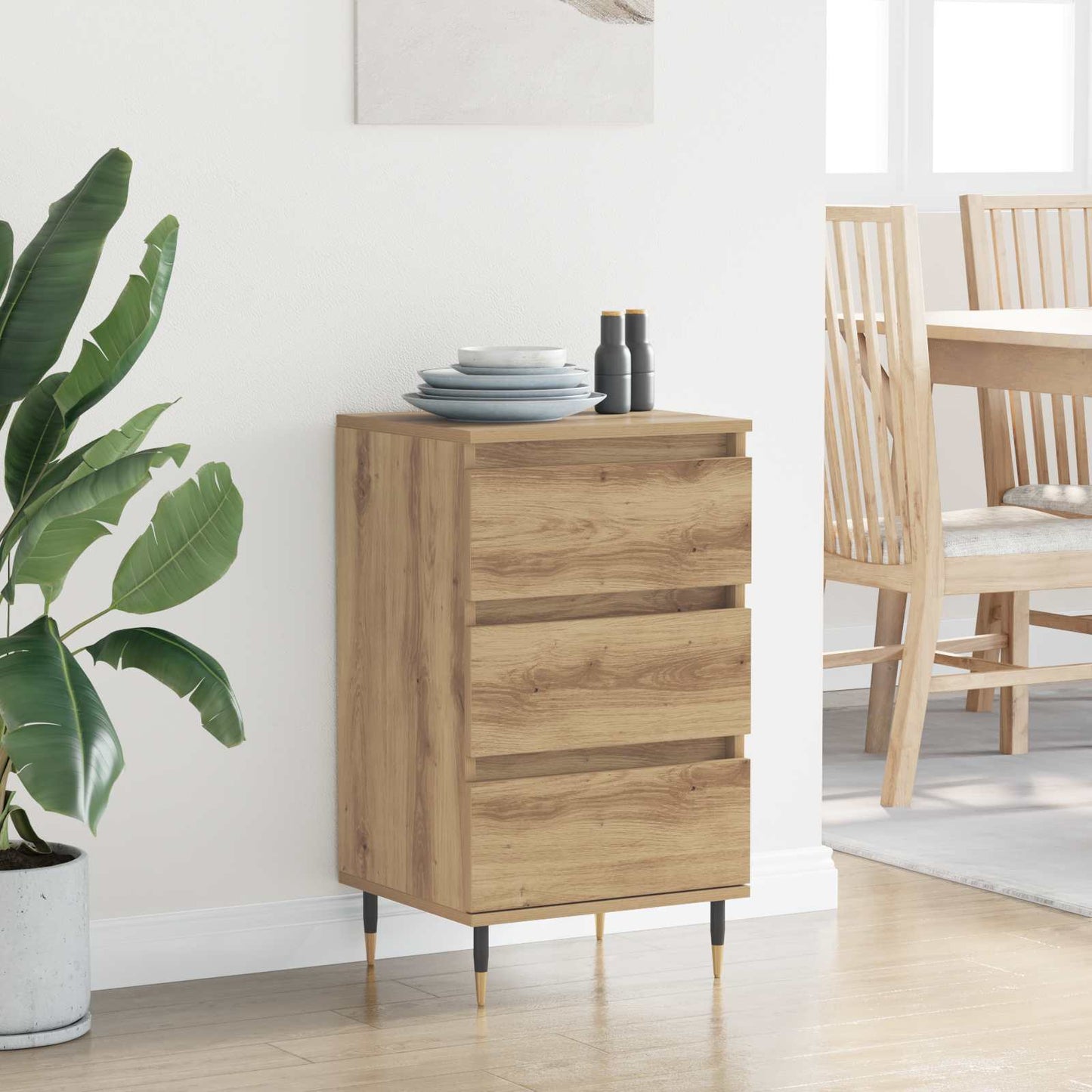 vidaXL Πλαϊνό γραφείο artisan δρυς 35 x 40 x 70 εκ. Επεξεργασμένο ξύλο
