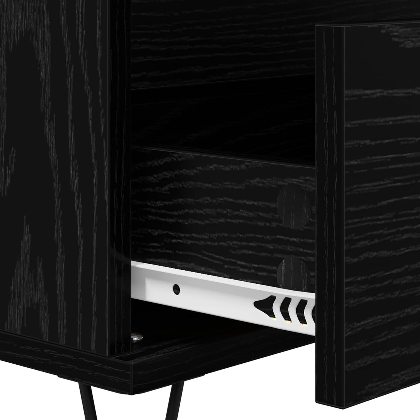 vidaXL Πλαϊνό γραφείο με συρτάρι Μαύρη Οξυά 40 x 35 x 70 εκ.