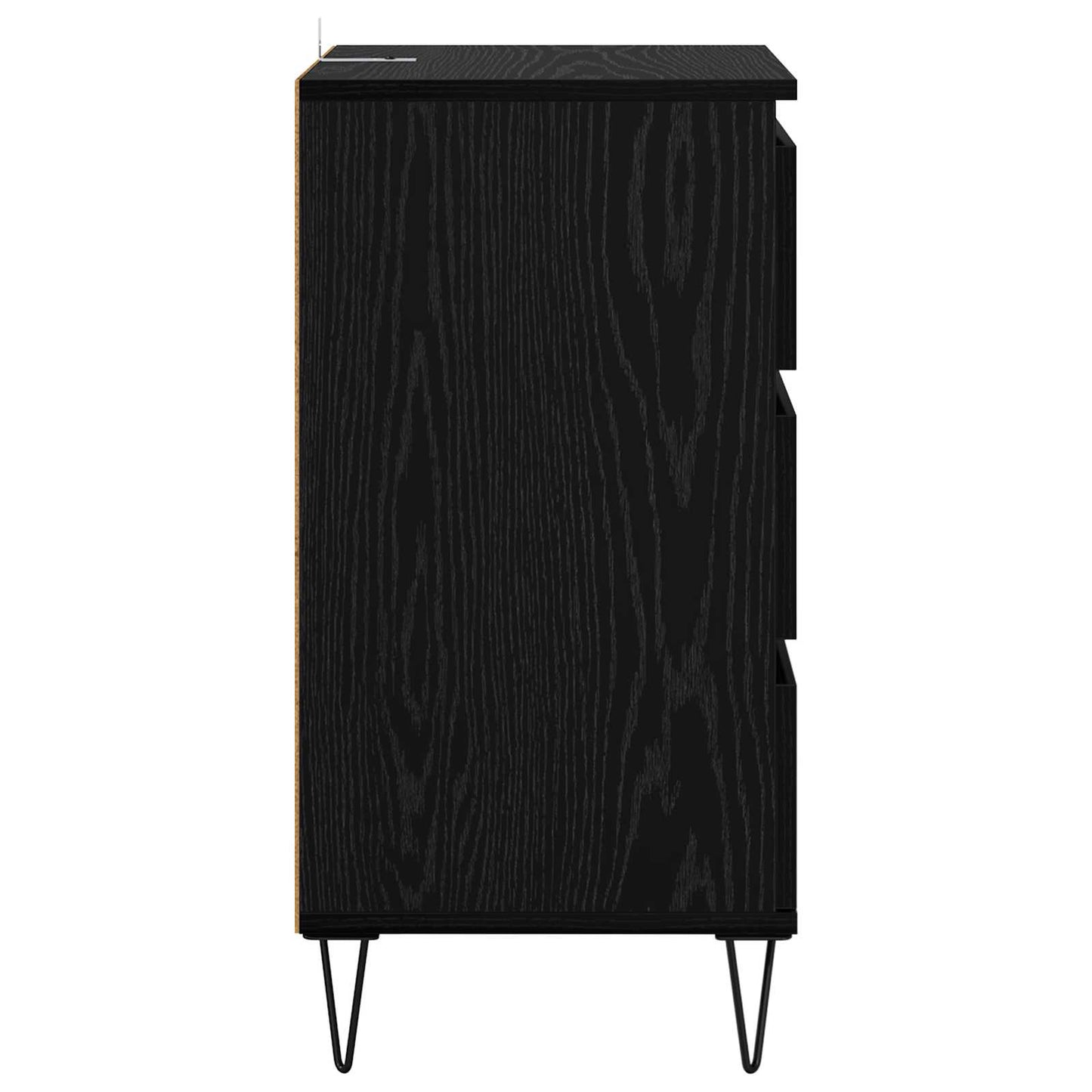 vidaXL Πλαϊνό γραφείο με συρτάρι Μαύρη Οξυά 40 x 35 x 70 εκ.