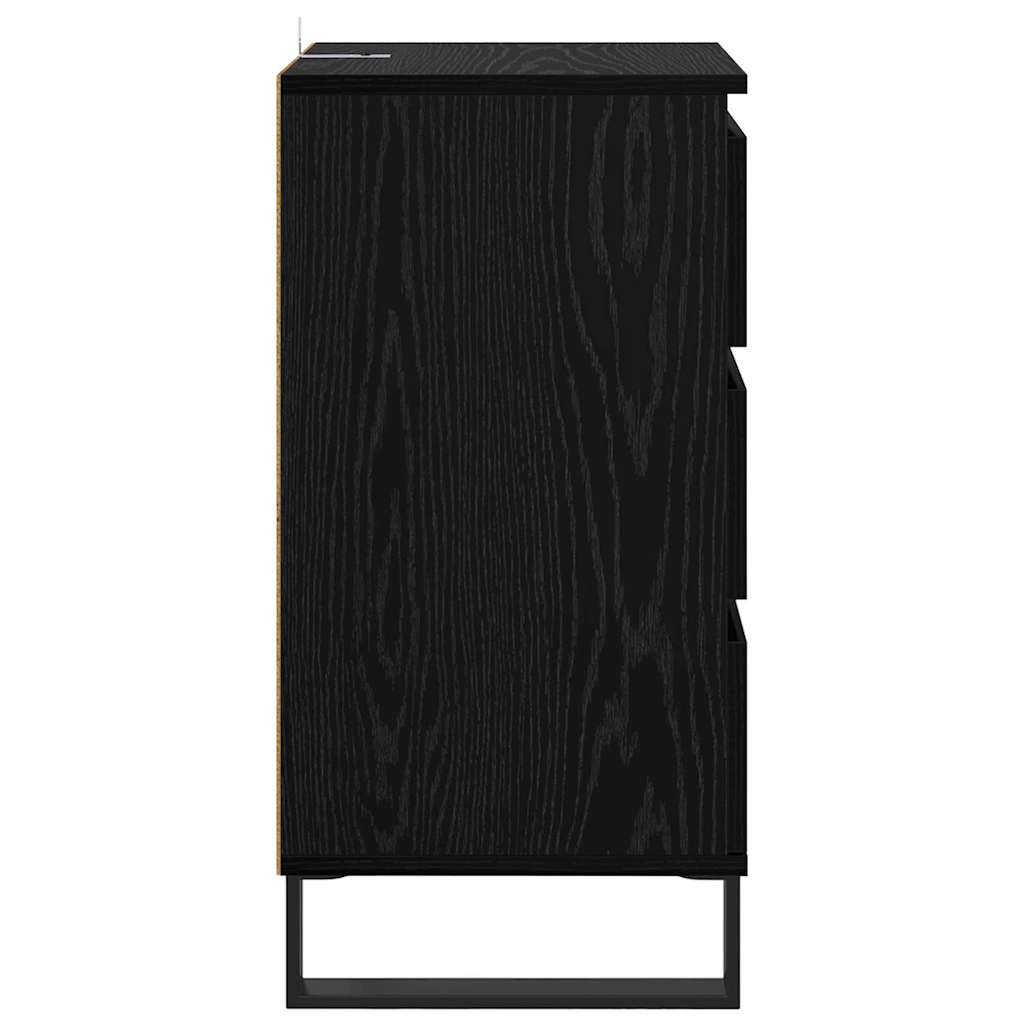 vidaXL Πλαϊνό γραφείο με συρτάρι Μαύρη δρυς Επεξεργασμένο ξύλο