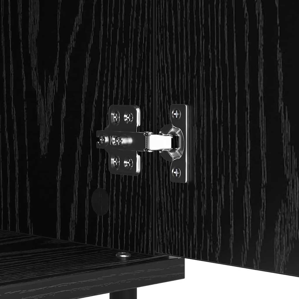 vidaXL Πλαϊνό γραφείο με συρτάρι Μαύρη Οξυά 60 x 35 x 70 cm