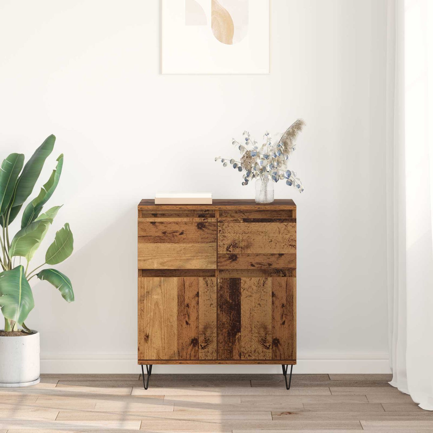 vidaXL Πλαϊνό γραφείο με συρτάρι Παλιό Ξύλο 60 x 35 x 70 cm