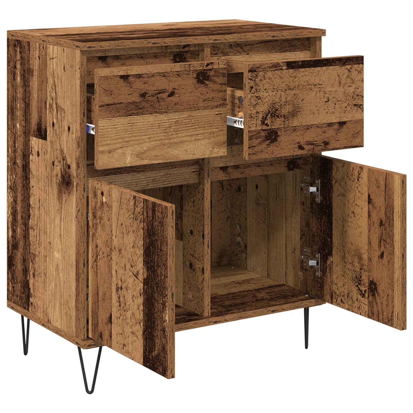 vidaXL Πλαϊνό γραφείο με συρτάρι Παλιό Ξύλο 60 x 35 x 70 cm