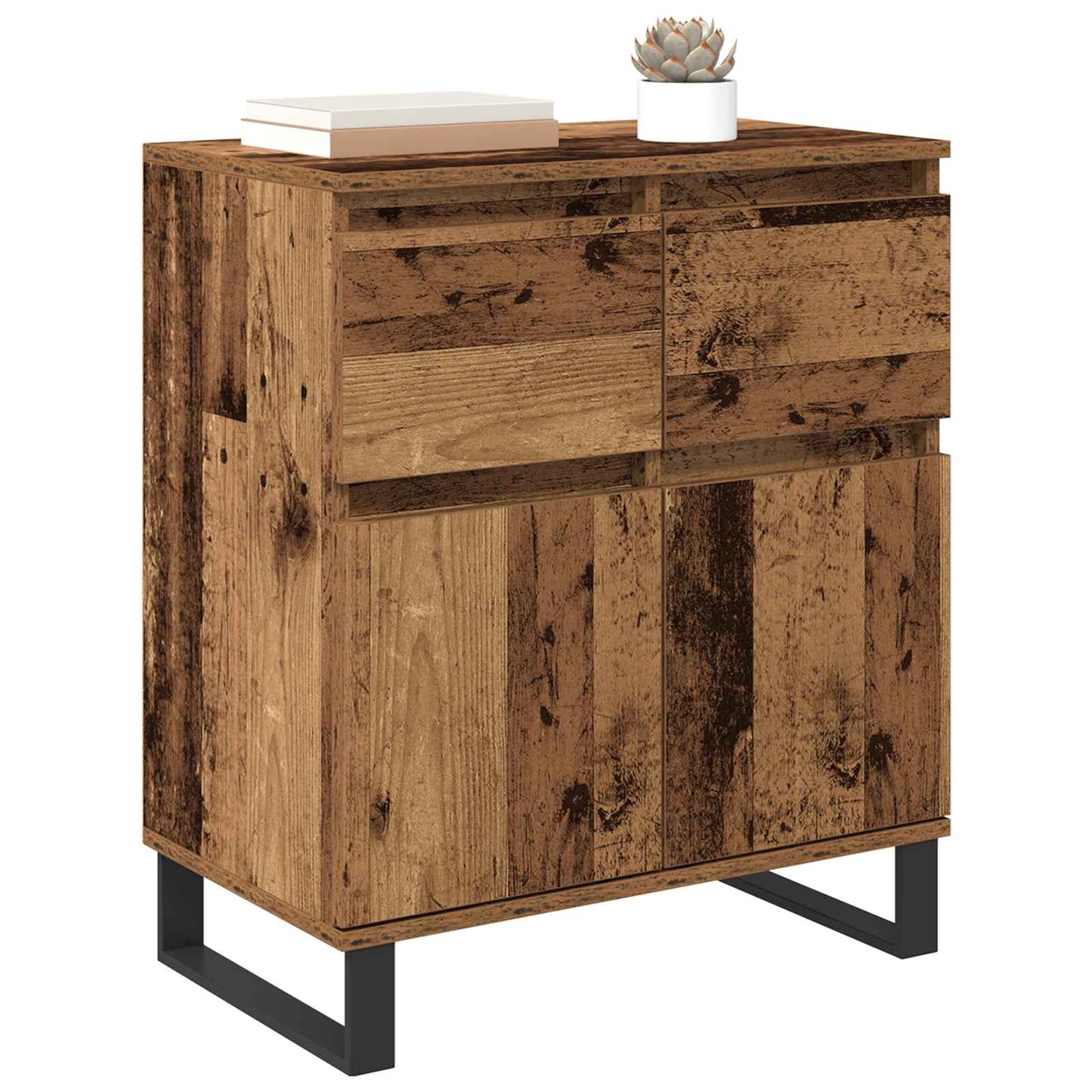 vidaXL Πλαϊνό γραφείο με συρτάρι Παλιό Ξύλο 60 x 35 x 70 cm