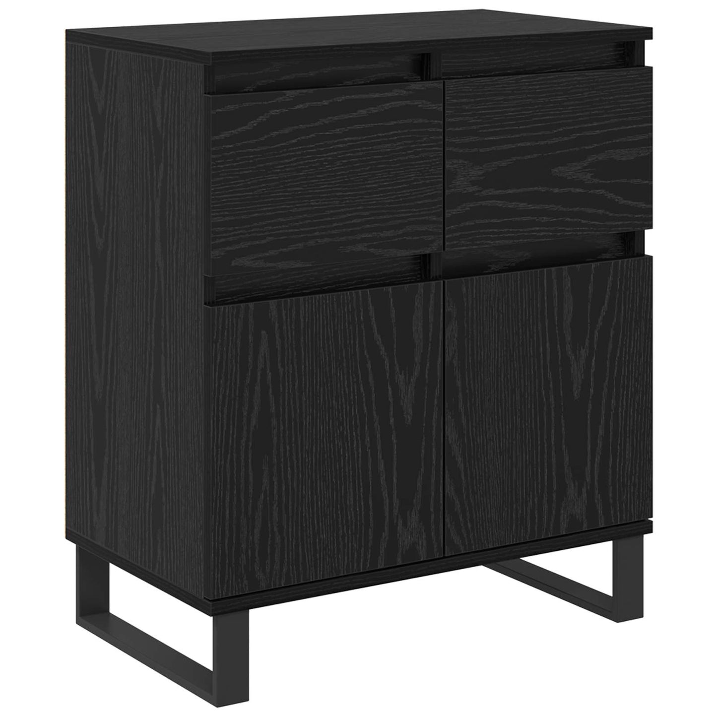 vidaXL Πλαϊνό γραφείο με συρτάρι Μαύρη Οξυά 60 x 35 x 70 cm