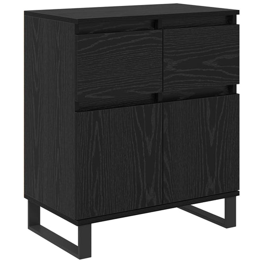 vidaXL Πλαϊνό γραφείο με συρτάρι Μαύρη Οξυά 60 x 35 x 70 cm
