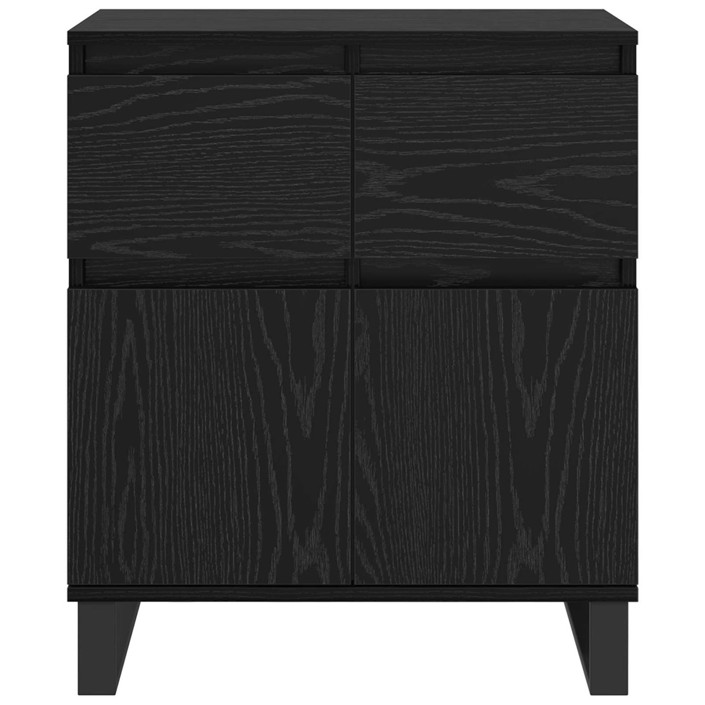 vidaXL Πλαϊνό γραφείο με συρτάρι Μαύρη Οξυά 60 x 35 x 70 cm