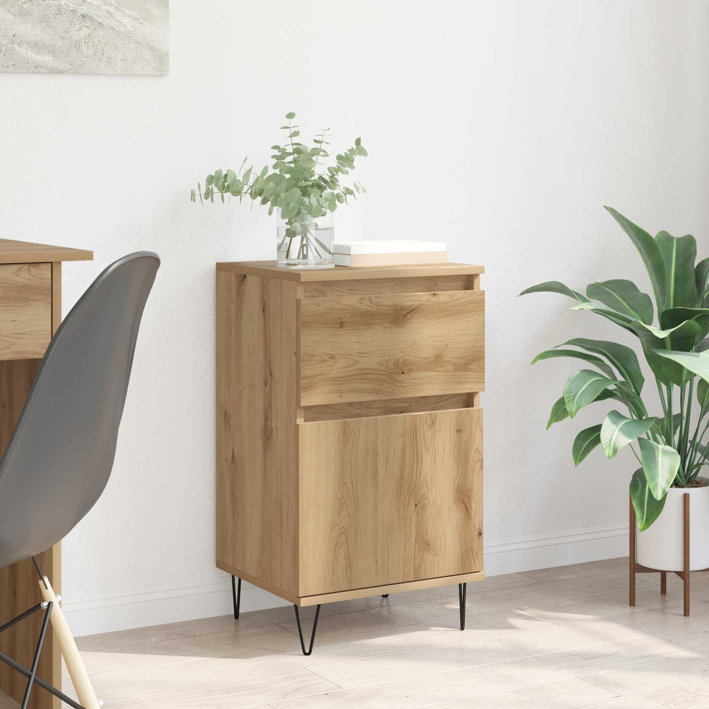 vidaXL Πλαϊνό γραφείο artisan δρυς 35 x 40 x 70 εκ. Επεξεργασμένο ξύλο
