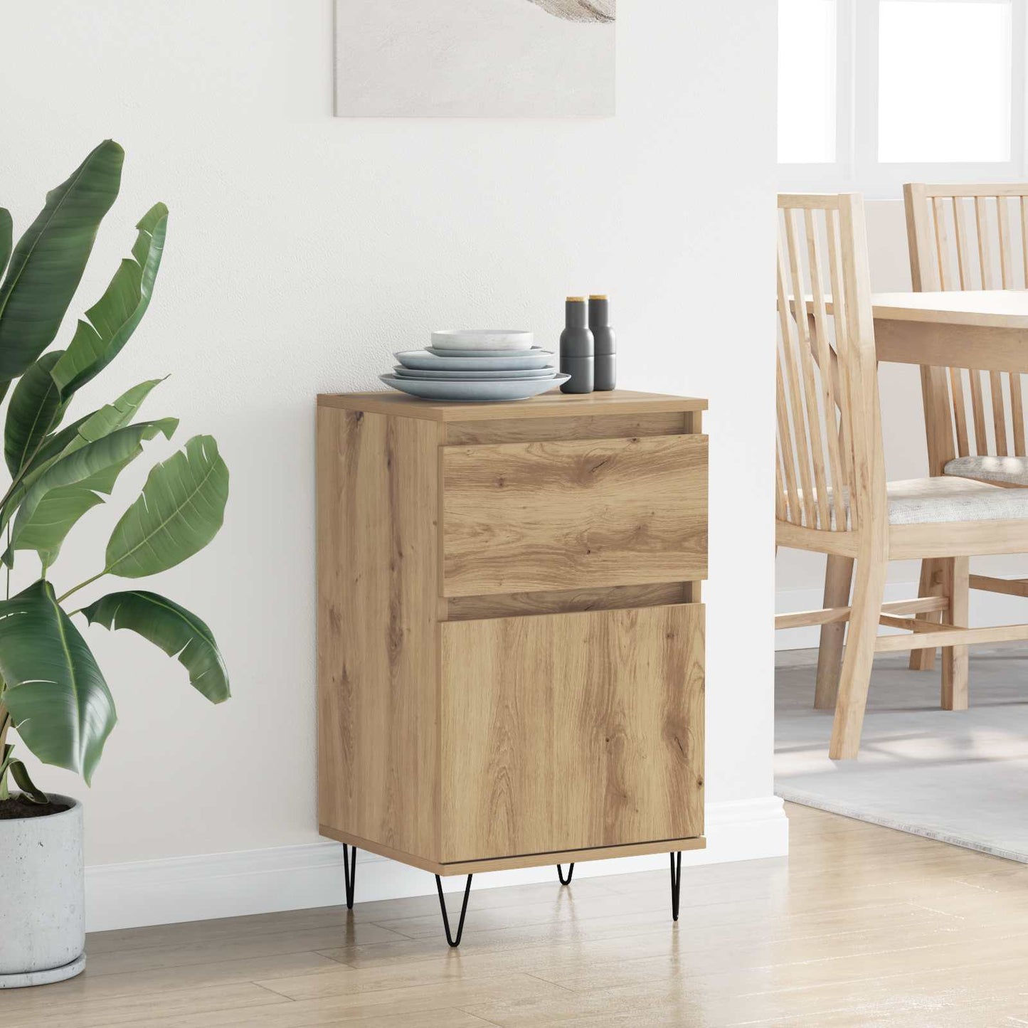 vidaXL Πλαϊνό γραφείο artisan δρυς 35 x 40 x 70 εκ. Επεξεργασμένο ξύλο