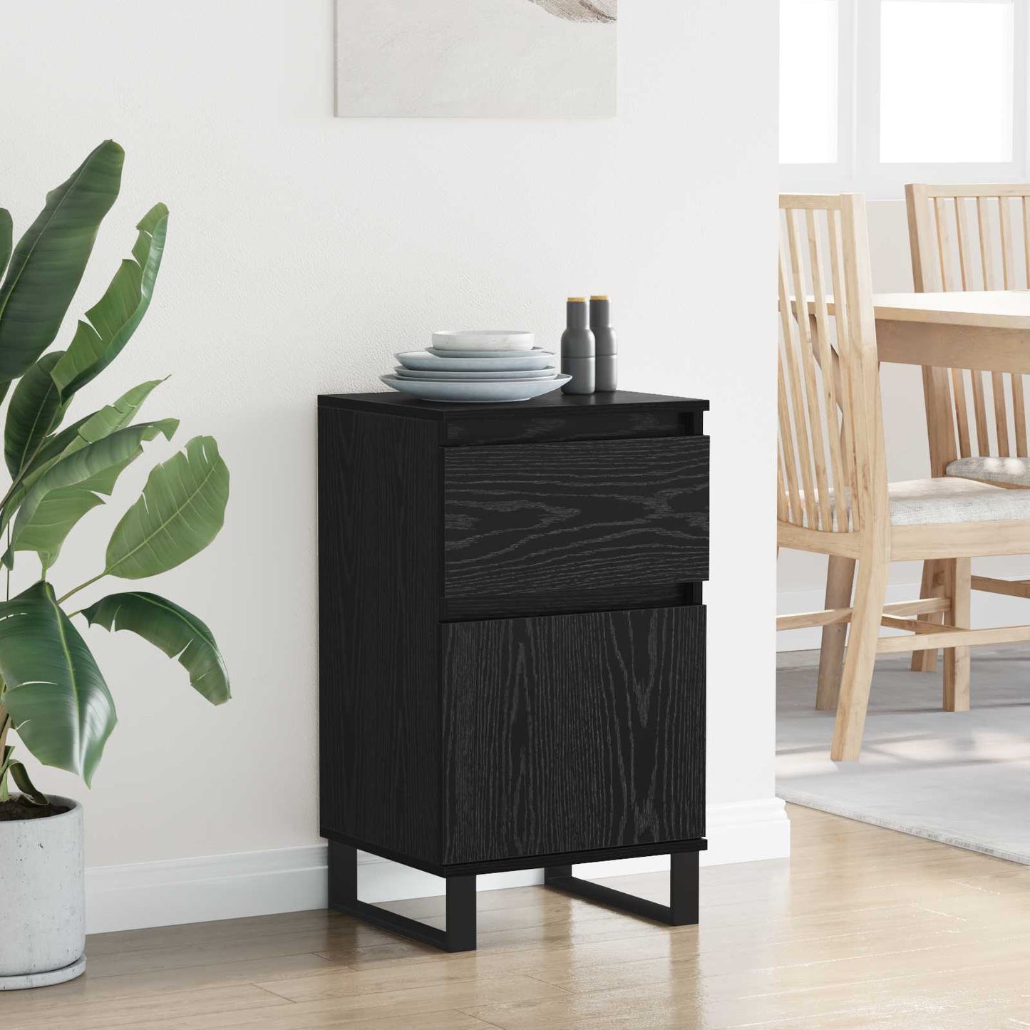 vidaXL Πλαϊνό γραφείο Μαύρη δρυς 35 x 40 x 70 εκ. Επεξεργασμένο ξύλο