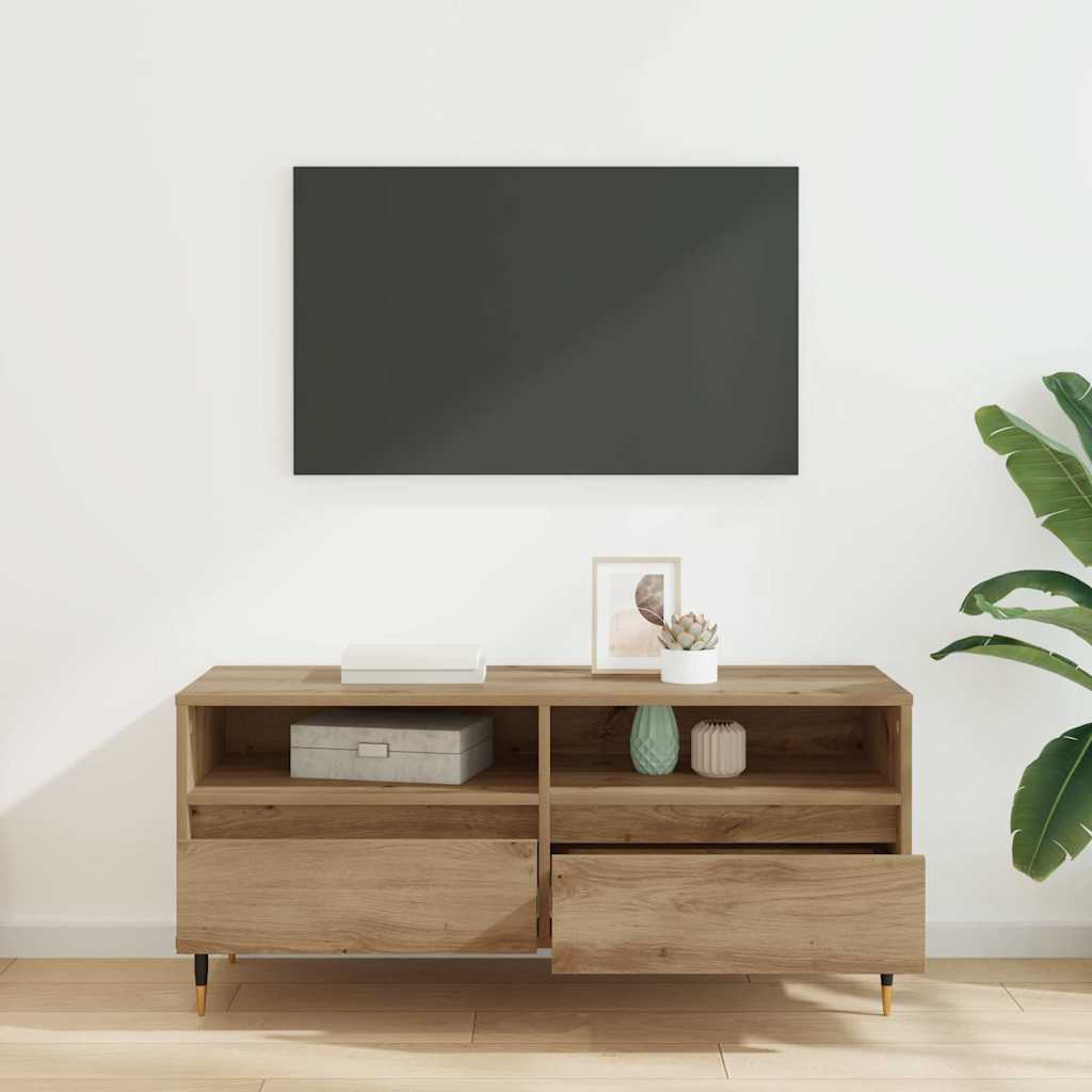 vidaXL Ντουλάπι TV με συρτάρι Artisan Oak 100 x 34,5 x 44,5 εκ.