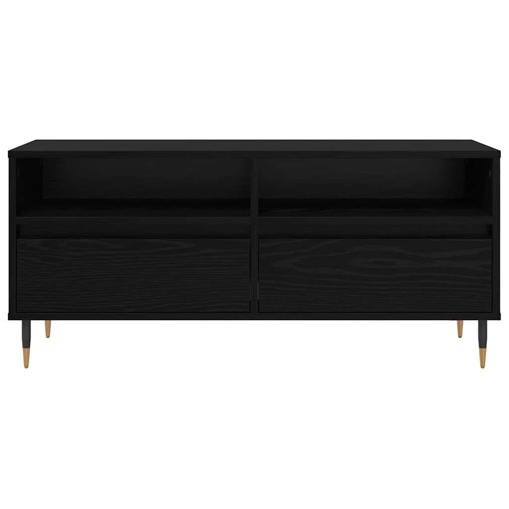vidaXL Ντουλάπι TV με συρτάρι Μαύρη Οξυά 100 x 34,5 x 44,5 εκ.