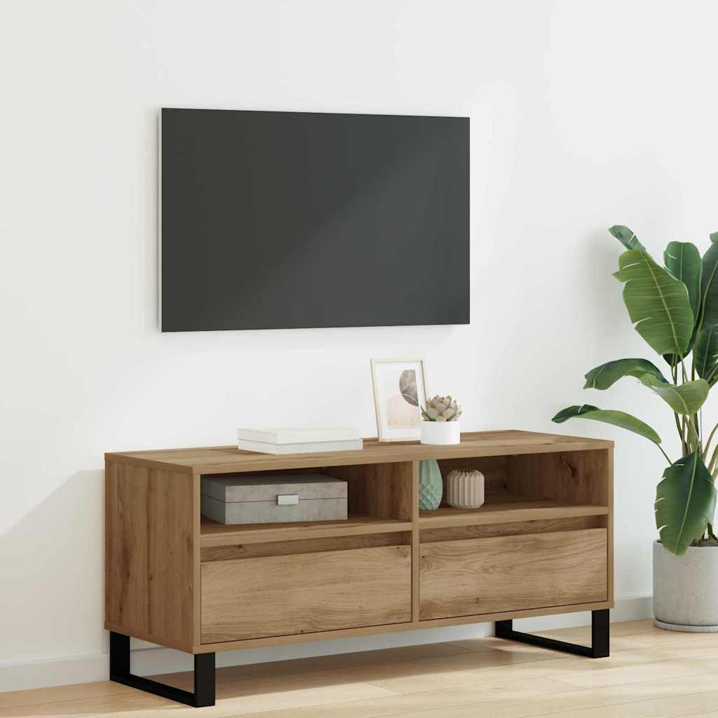 vidaXL Ντουλάπι TV με συρτάρι Artisan Oak 100 x 34,5 x 44,5 εκ.