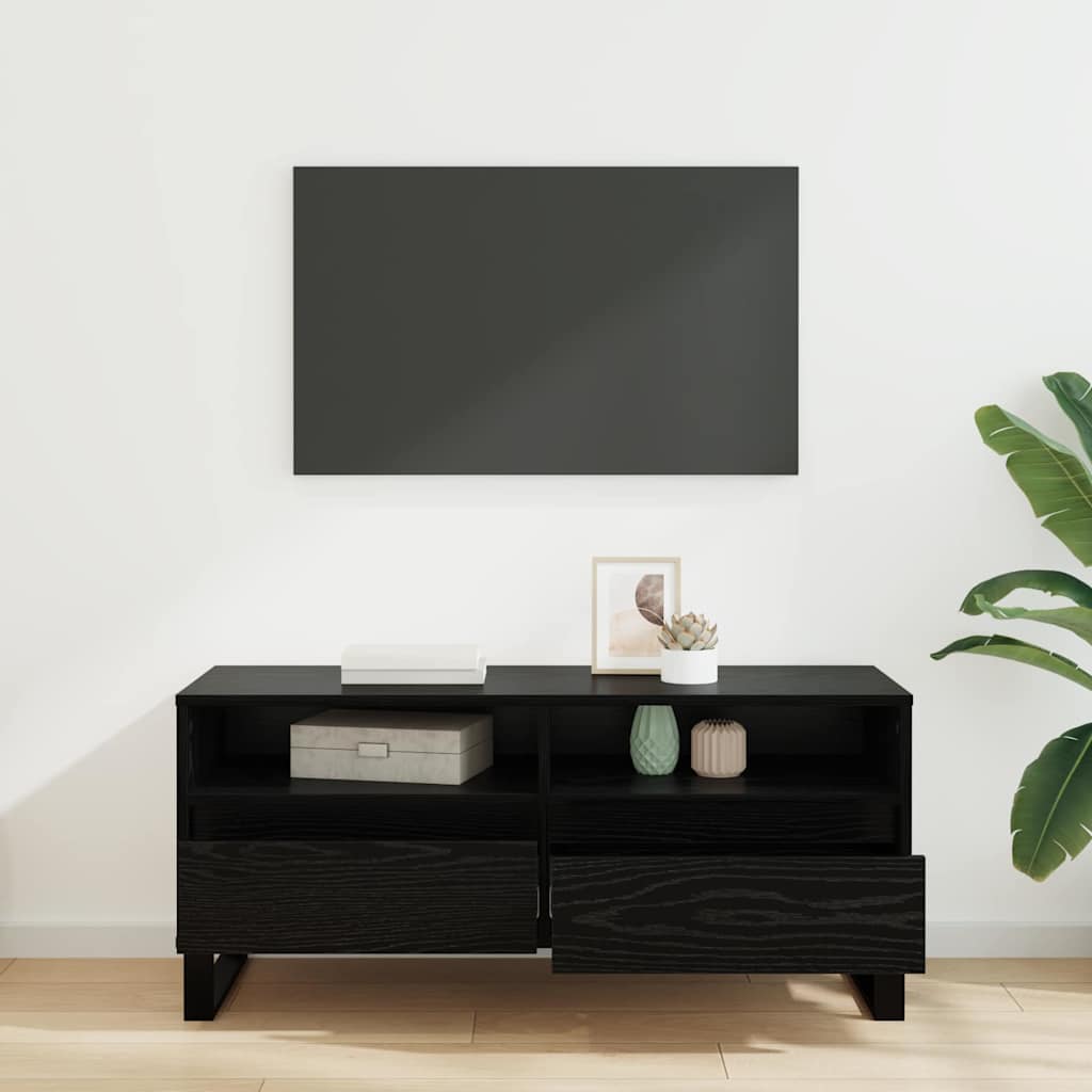 vidaXL Ντουλάπι TV με συρτάρι Μαύρη Οξυά 100 x 34,5 x 44,5 εκ.