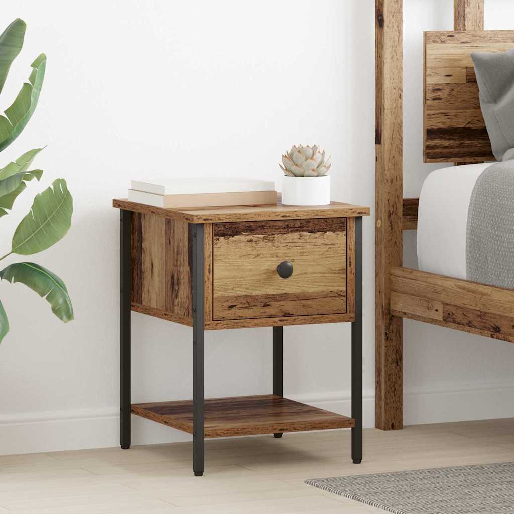 vidaXL Κομοδίνο 2 pcs Παλιό ξύλο 34 x 35,5 x 45 εκ Επεξεργασμένο ξύλο