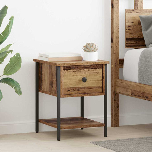 vidaXL Κομοδίνο 2 pcs Παλιό ξύλο 34 x 35,5 x 45 εκ Επεξεργασμένο ξύλο