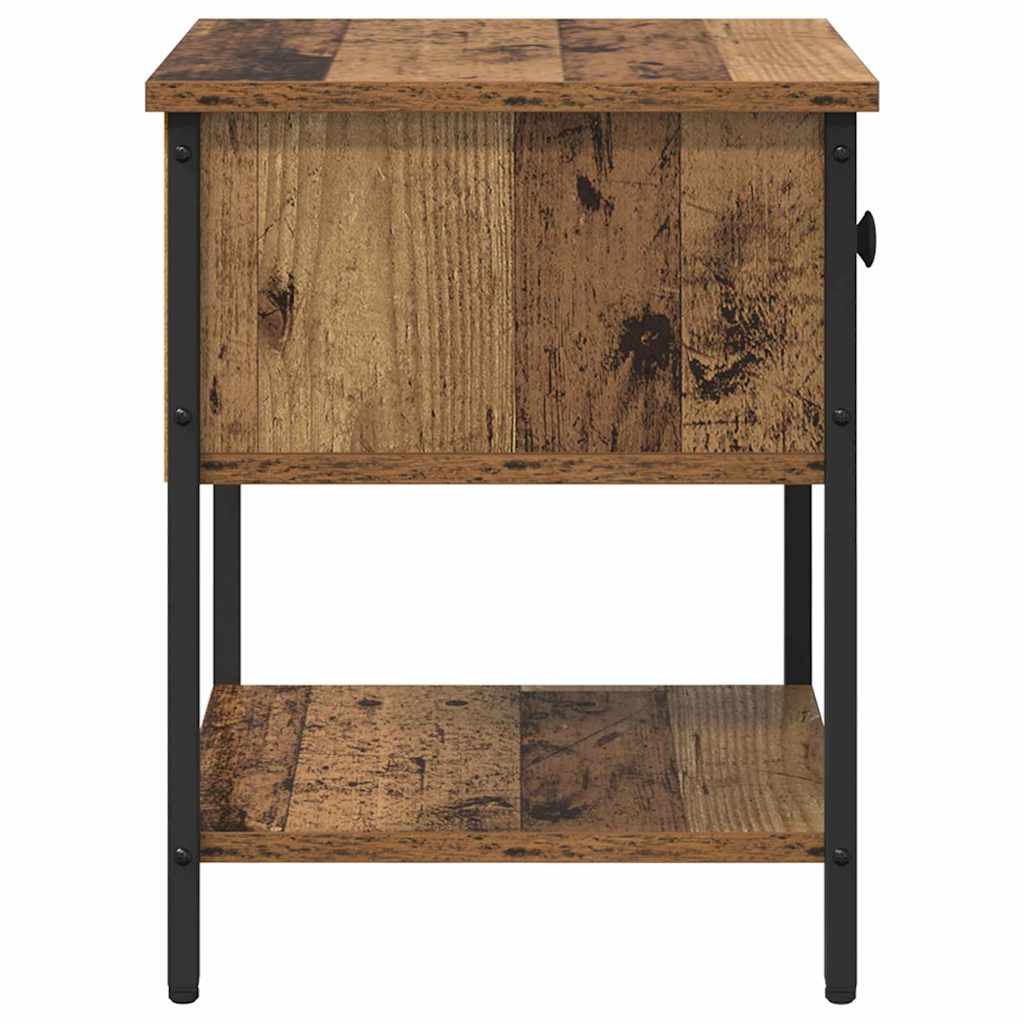 vidaXL Κομοδίνο 2 pcs Παλιό ξύλο 34 x 35,5 x 45 εκ Επεξεργασμένο ξύλο