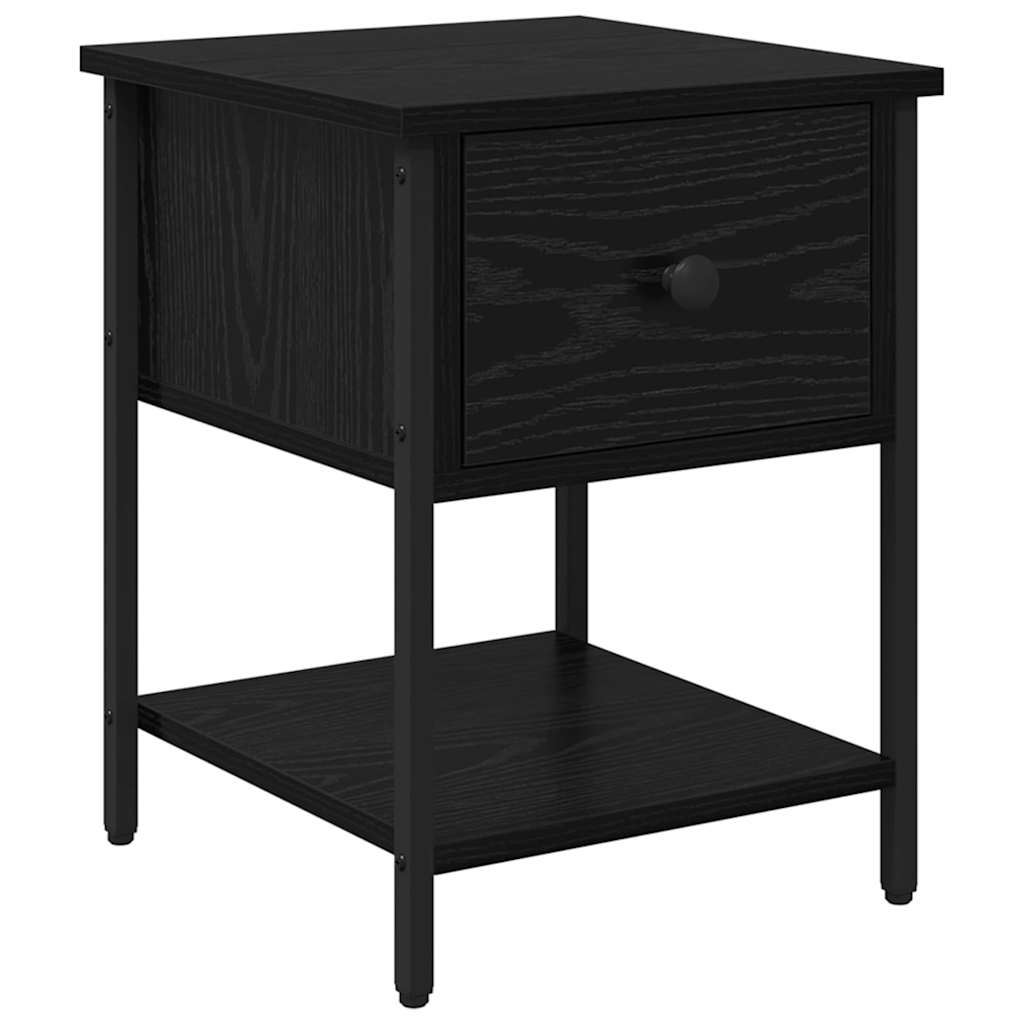 vidaXL Κομοδίνο 2 pcs Μαύρη Οξυά 34 x 35,5 x 45 εκ Επεξεργασμένο ξύλο