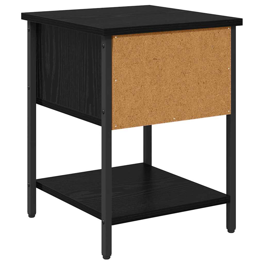 vidaXL Κομοδίνο 2 pcs Μαύρη Οξυά 34 x 35,5 x 45 εκ Επεξεργασμένο ξύλο