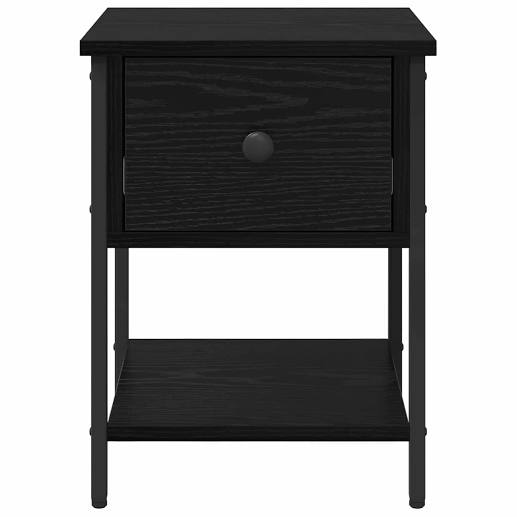 vidaXL Κομοδίνο 2 pcs Μαύρη Οξυά 34 x 35,5 x 45 εκ Επεξεργασμένο ξύλο