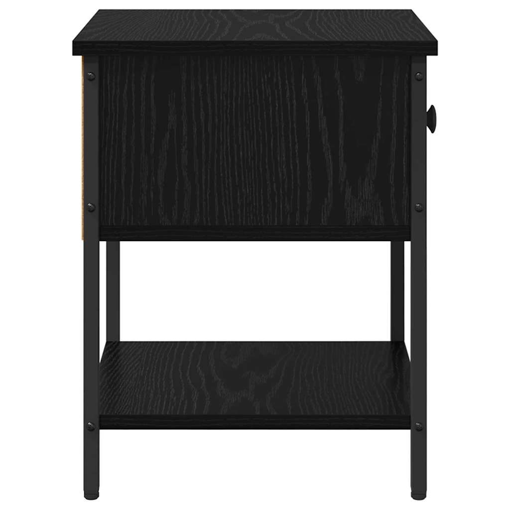 vidaXL Κομοδίνο 2 pcs Μαύρη Οξυά 34 x 35,5 x 45 εκ Επεξεργασμένο ξύλο