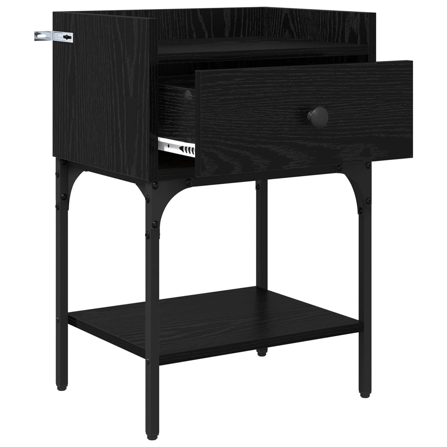 vidaXL Κομοδίνο Μαύρη Οξυά 40 x 29 x 60 εκ Επεξεργασμένο Ξύλο