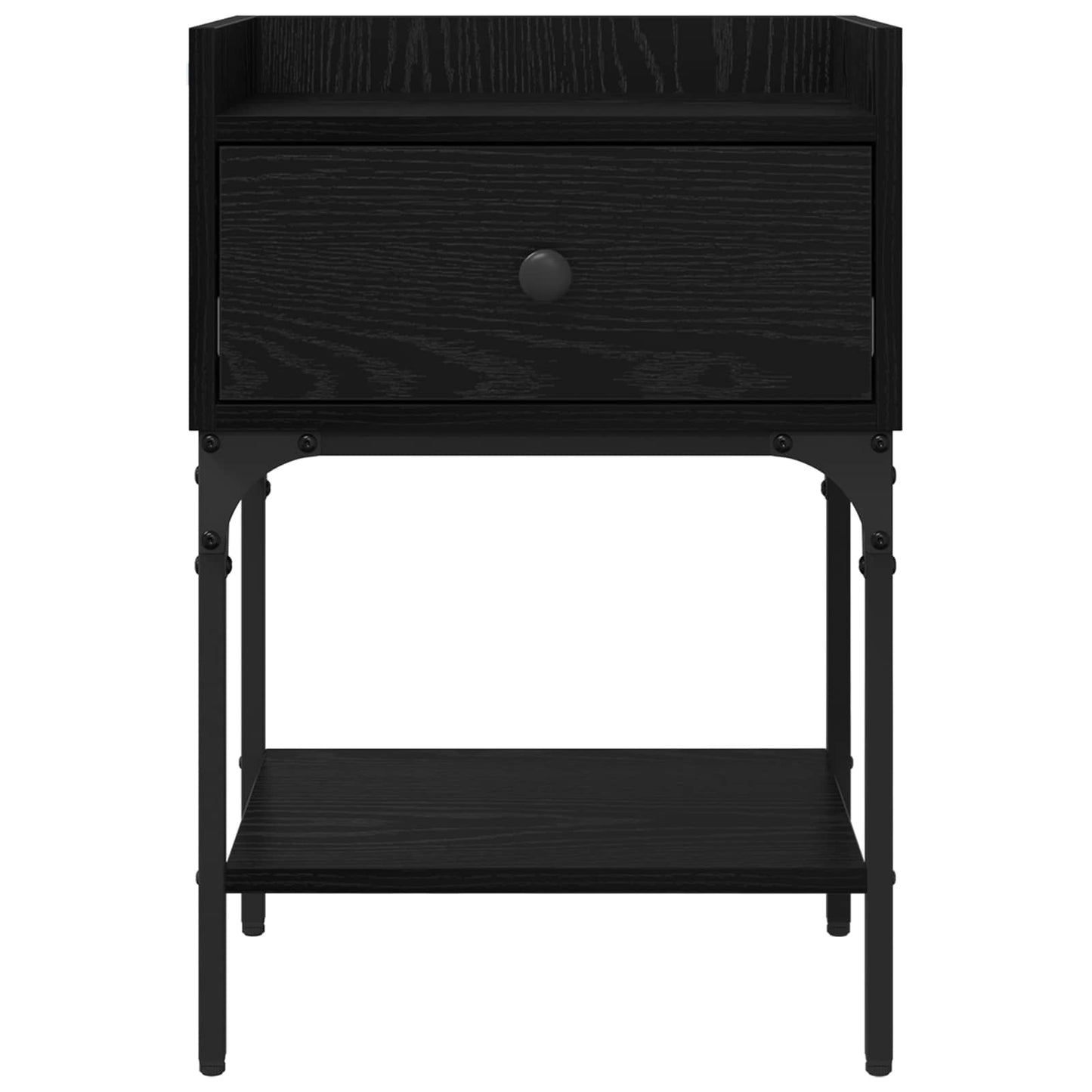 vidaXL Κομοδίνο Μαύρη Οξυά 40 x 29 x 60 εκ Επεξεργασμένο Ξύλο