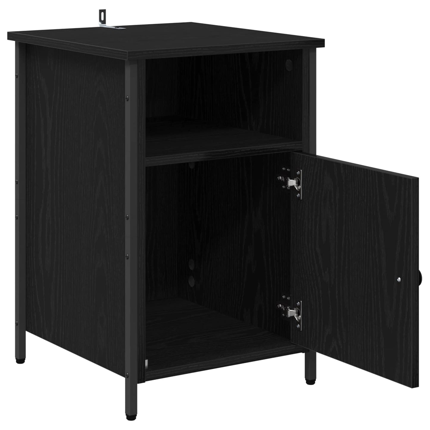 vidaXL Κομοδίνο 2 τμχ. Μαύρη Οξυά 40 x 42 x 60 εκ. Επεξεργασμένο Ξύλο