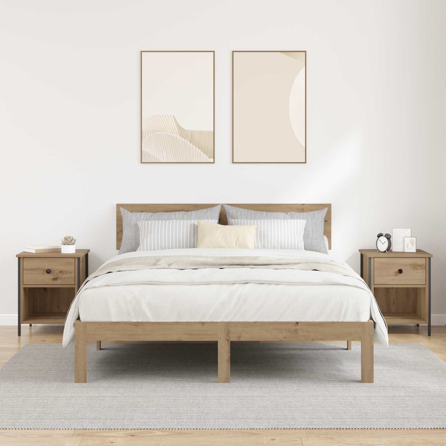 vidaXL Κομοδίνο 2 τμχ. Artisan Oak 40 x 42 x 50 cm Επεξεργασμένο Ξύλο