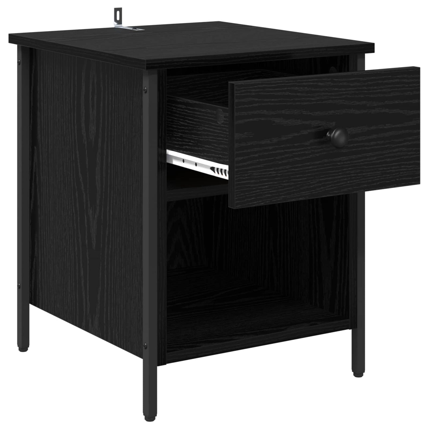 vidaXL Κομοδίνο 2 τμχ. Μαύρη Οξυά 40 x 42 x 50 cm Επεξεργασμένο Ξύλο