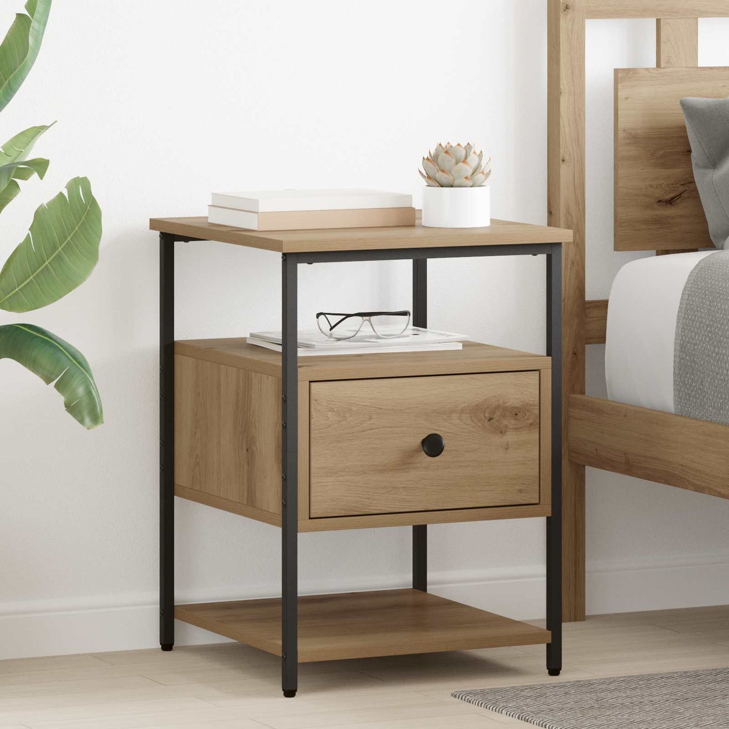 vidaXL Κομοδίνο 2 τεμ. Artisan Oak 40 x 42 x 56 εκ Επεξεργασμένο Ξύλο