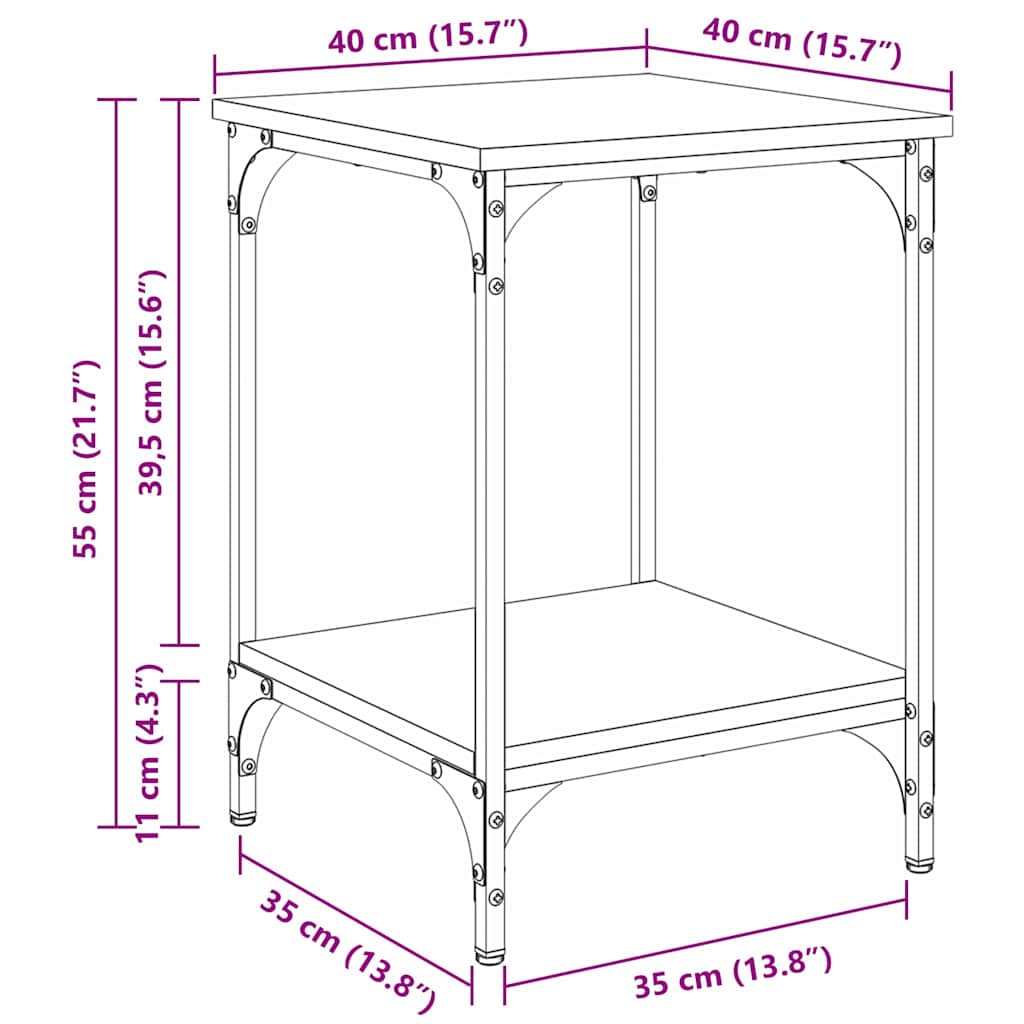 vidaXL Τραπεζάκι σαλονιού Artisan Oak 40 x 40 x 55 εκ
