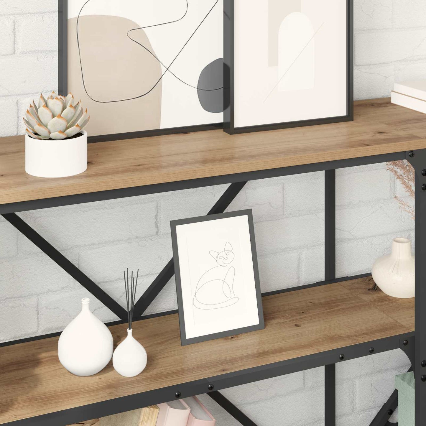 vidaXL Τραπέζι κονσόλας με ράφι Artisan Oak 160 x 30 x 75 εκ