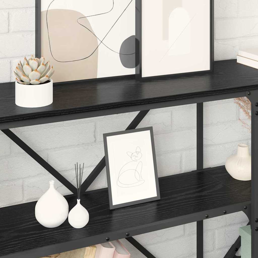 vidaXL Τραπέζι κονσόλας Μαύρη Οξυά 180 x 30 x 75 εκ Επεξεργασμένο ξύλο