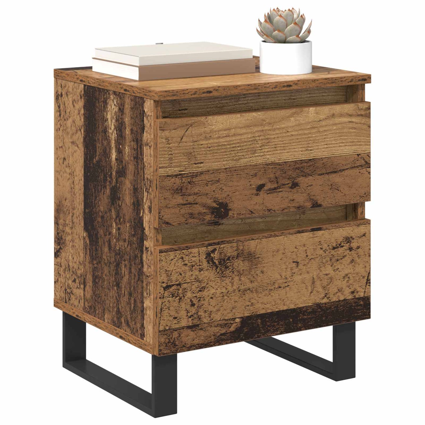 vidaXL Κομοδίνο Παλιό ξύλο 40 x 35 x 50 εκ. Επεξεργασμένο Ξύλο