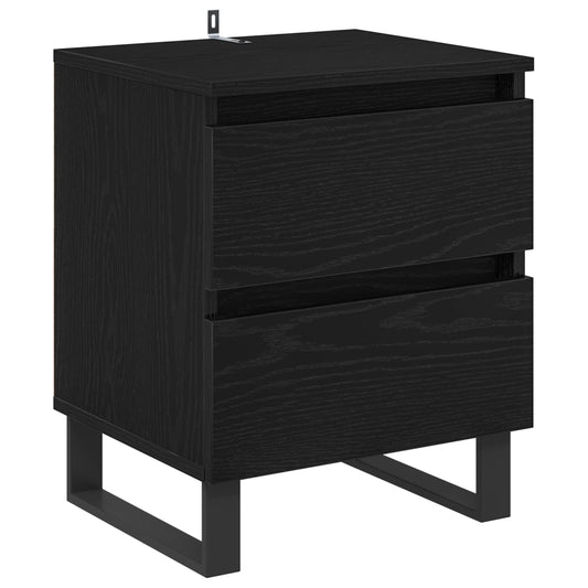 vidaXL Κομοδίνο Μαύρη Οξυά 40 x 35 x 50 εκ. Επεξεργασμένο Ξύλο