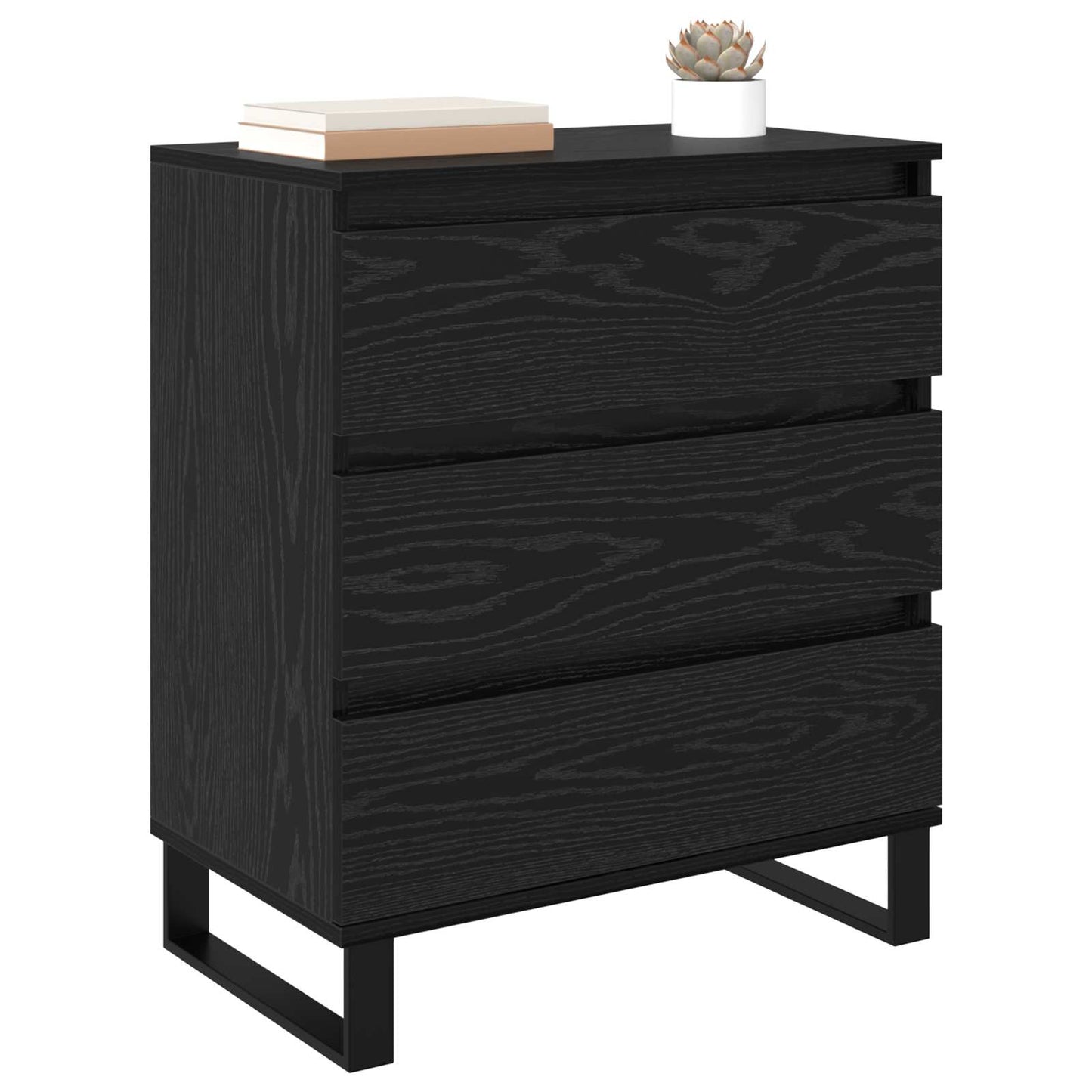 vidaXL Πλαϊνό γραφείο Μαύρη Οξυά 60 x 35 x 70 cm Επεξεργασμένο ξύλο