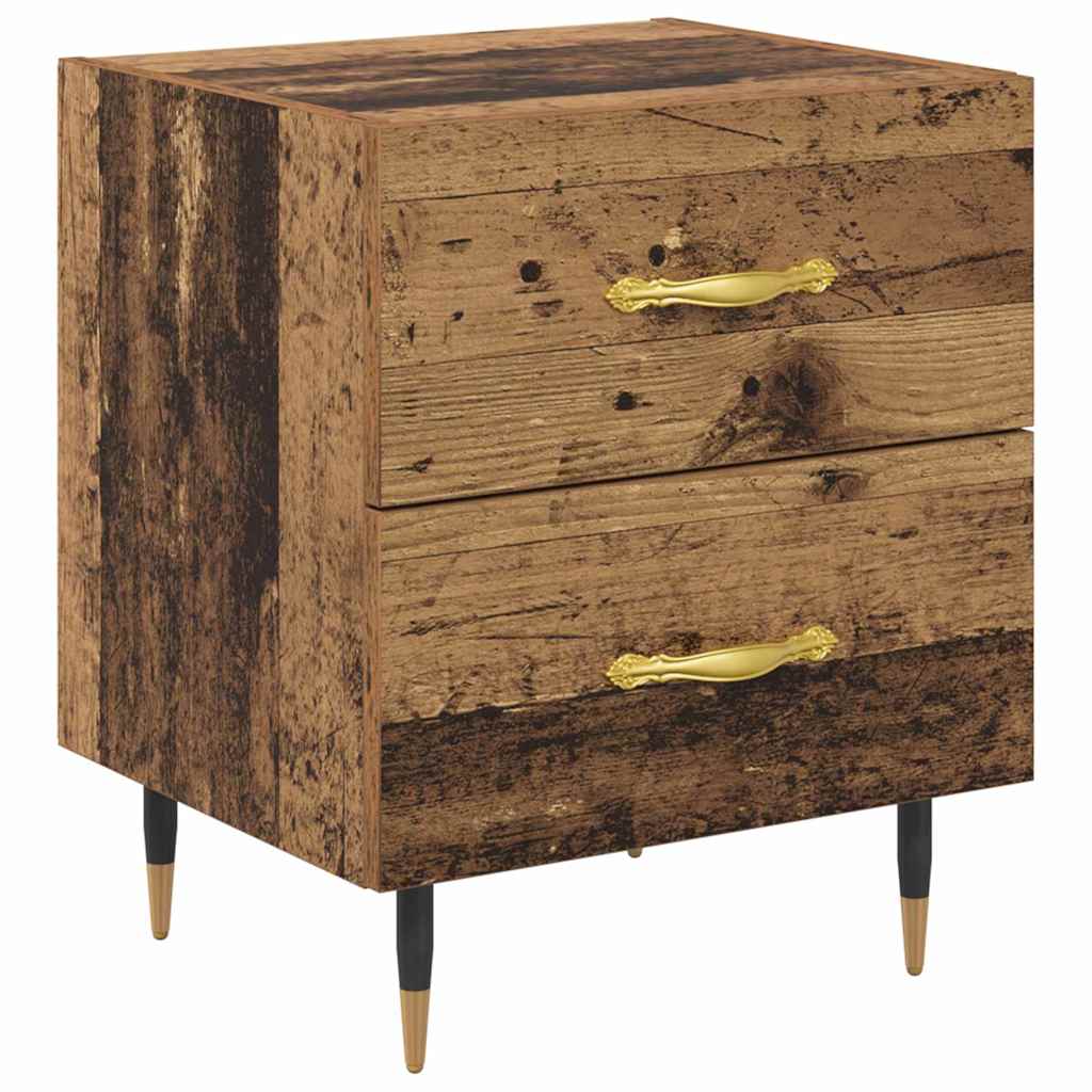 vidaXL Κομοδίνο 2 pcs Παλιό ξύλο 40 x 35 x 47,5 εκ Επεξεργασμένο ξύλο