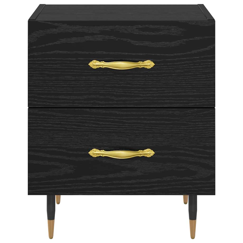 vidaXL Κομοδίνο 2 pcs Μαύρη Οξυά 40 x 35 x 47,5 εκ Επεξεργασμένο ξύλο