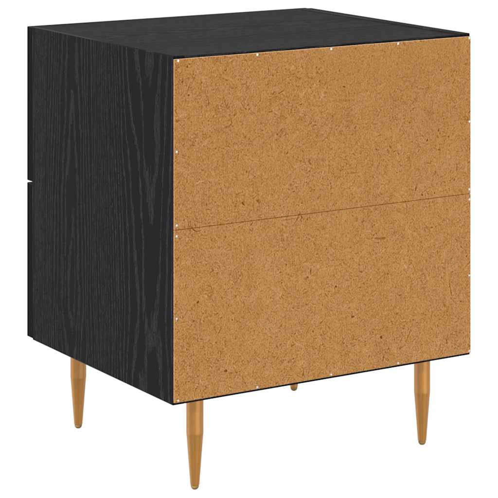 vidaXL Κομοδίνο 2 pcs Μαύρη Οξυά 40 x 35 x 47,5 εκ Επεξεργασμένο ξύλο